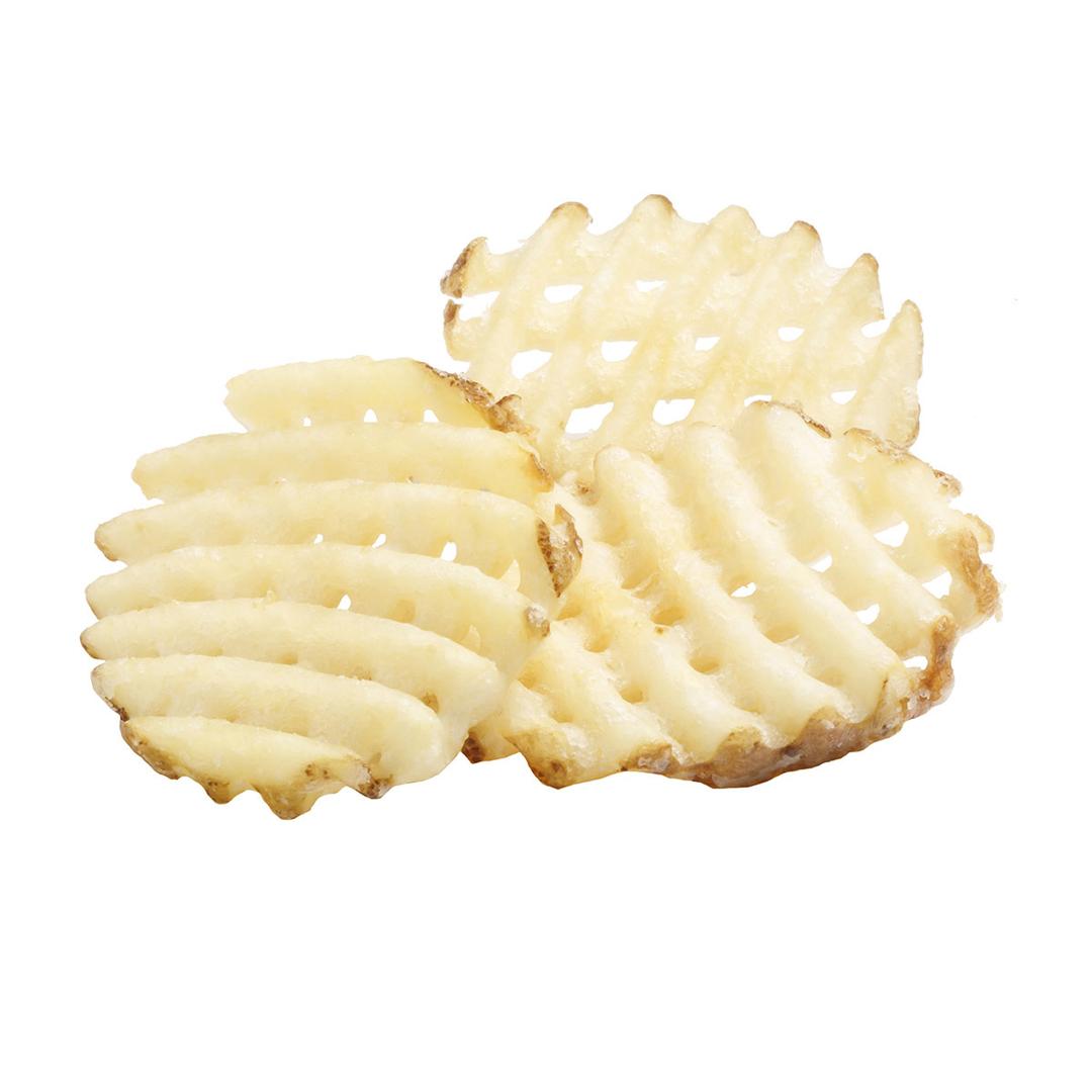 Clear Coated Lattice Cut Fries, Skin On